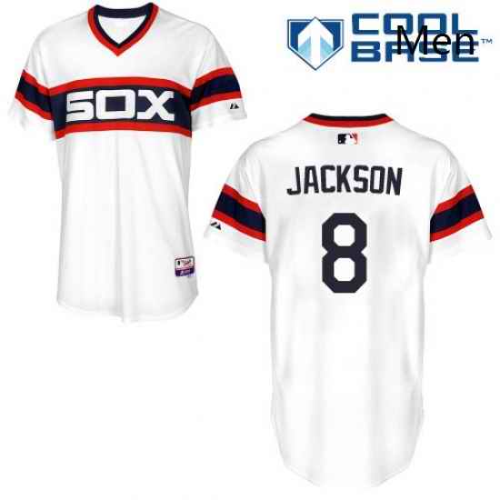 Mens Majestic Chicago White Sox 8 Bo Jackson Replica White 2013 Alternate Home Cool Base MLB Jersey